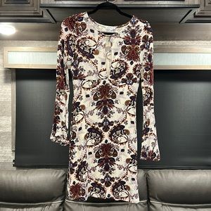 Venus beautiful print boho dress open split front! XS